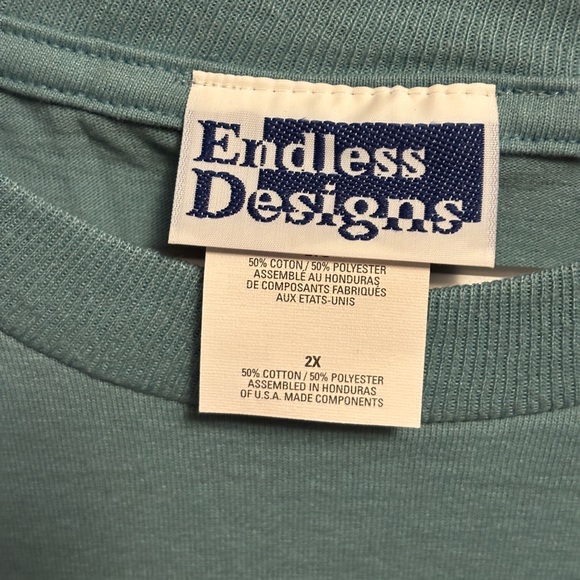 Vintage 1990’s Green T-Shirt with Bunny Print size 2X NEW - Picture 4 of 6